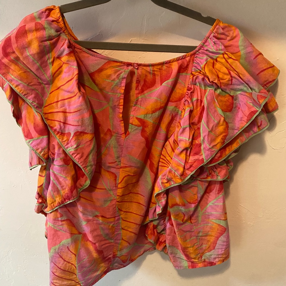 FARM Rio Vibrant Ruffle Crop Top - Picture 3 of 6